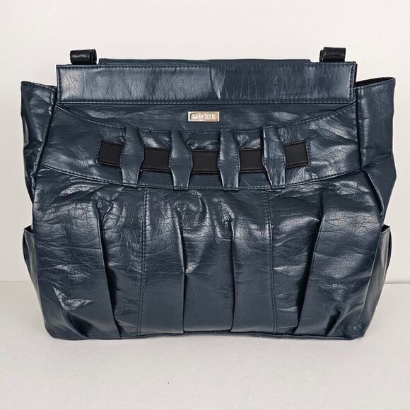 Miche Mary Deep Blue Gathered And Belted Faux Leather Prima Shell - Shell Only - Picture 1 of 15